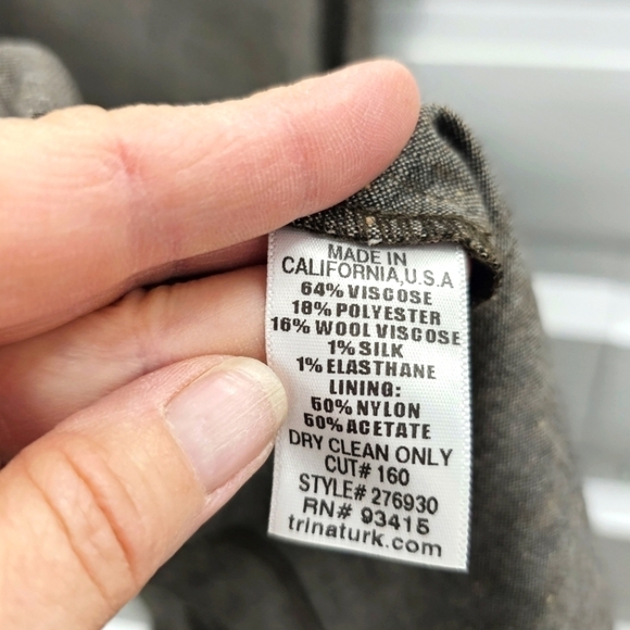 Trina Turk Wool Blend Ruffle Midi Shift Dress - Picture 10 of 10